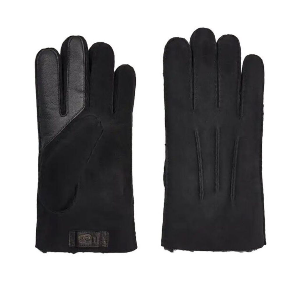 NWT UGG Contrast Sheepskin Men's Black Suede Gloves